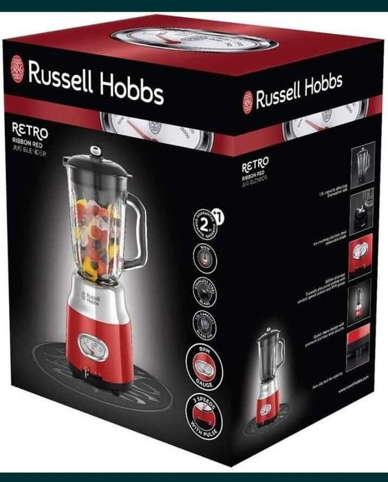 Nowy Blender kielichowy RUSSELL HOBBS Retro 25190 czerwony