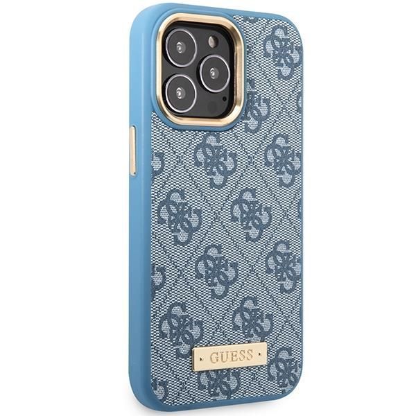 Etui na iPhone 14 Pro Max Guess Niebieskie z Logo 4G MagSafe