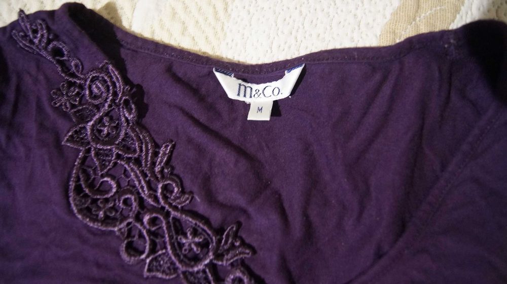 koszula elegancka fioletowa ozdoby r. M