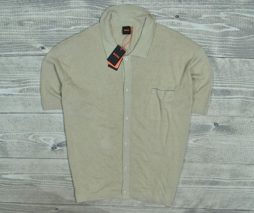 Hugo Boss Kamiccio Bawełniano Lniana Koszula Relaxed Xxl