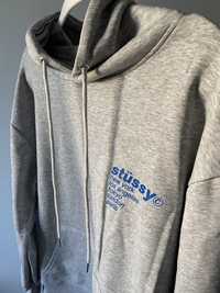 bluza hoodie szara grey stussy oversize nowa