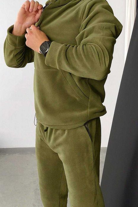 Не кошлатится! Теплый зимний мужской костюм на флисе 3 цвета