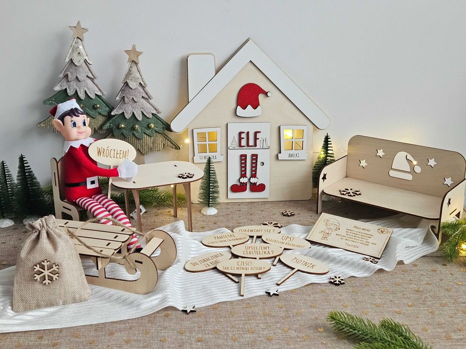 Łóżko sofa dla Elfa Psotnika zabawa adwentowa Święta Elf on the shelf