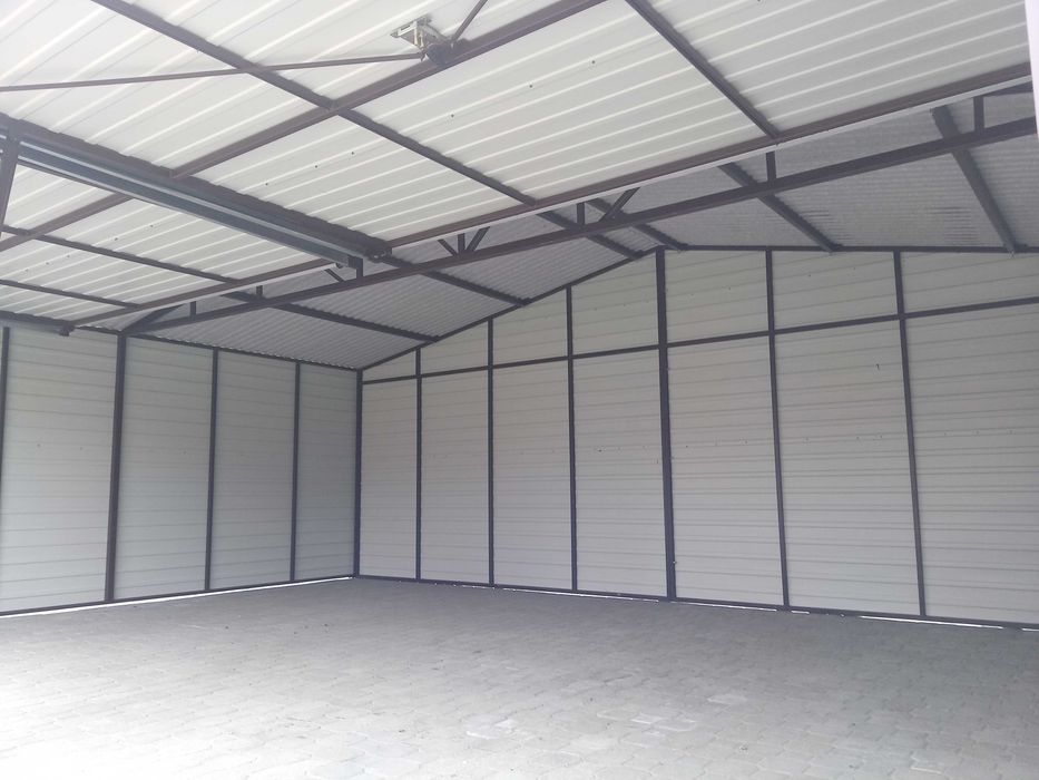 Garaż blaszany dwuspadowy 7x6 grafit profil zamknięty