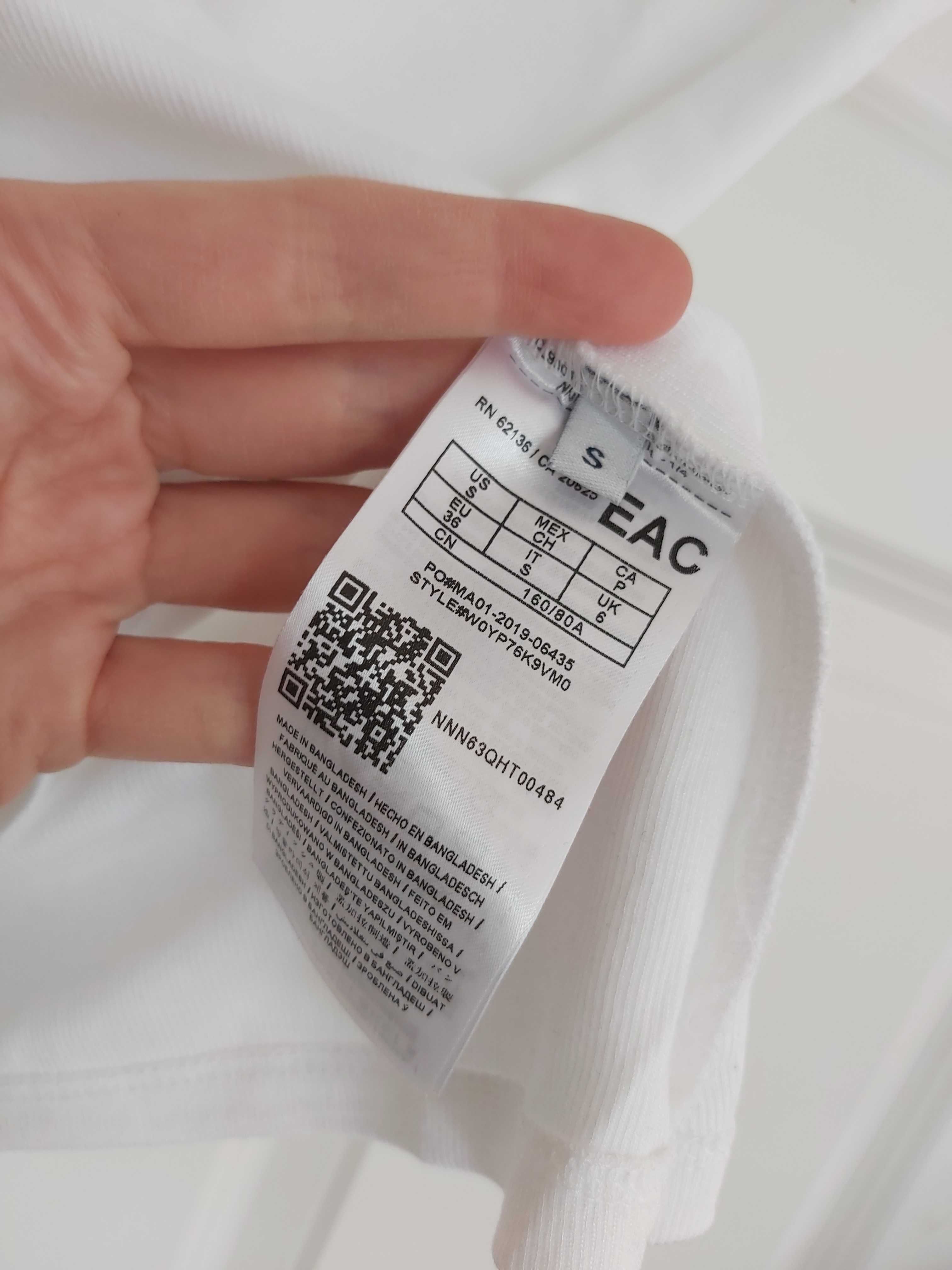 NOWY biały tshirt GUESS podkoszulek S cyrkonie TENCEL oddychajacy HIT