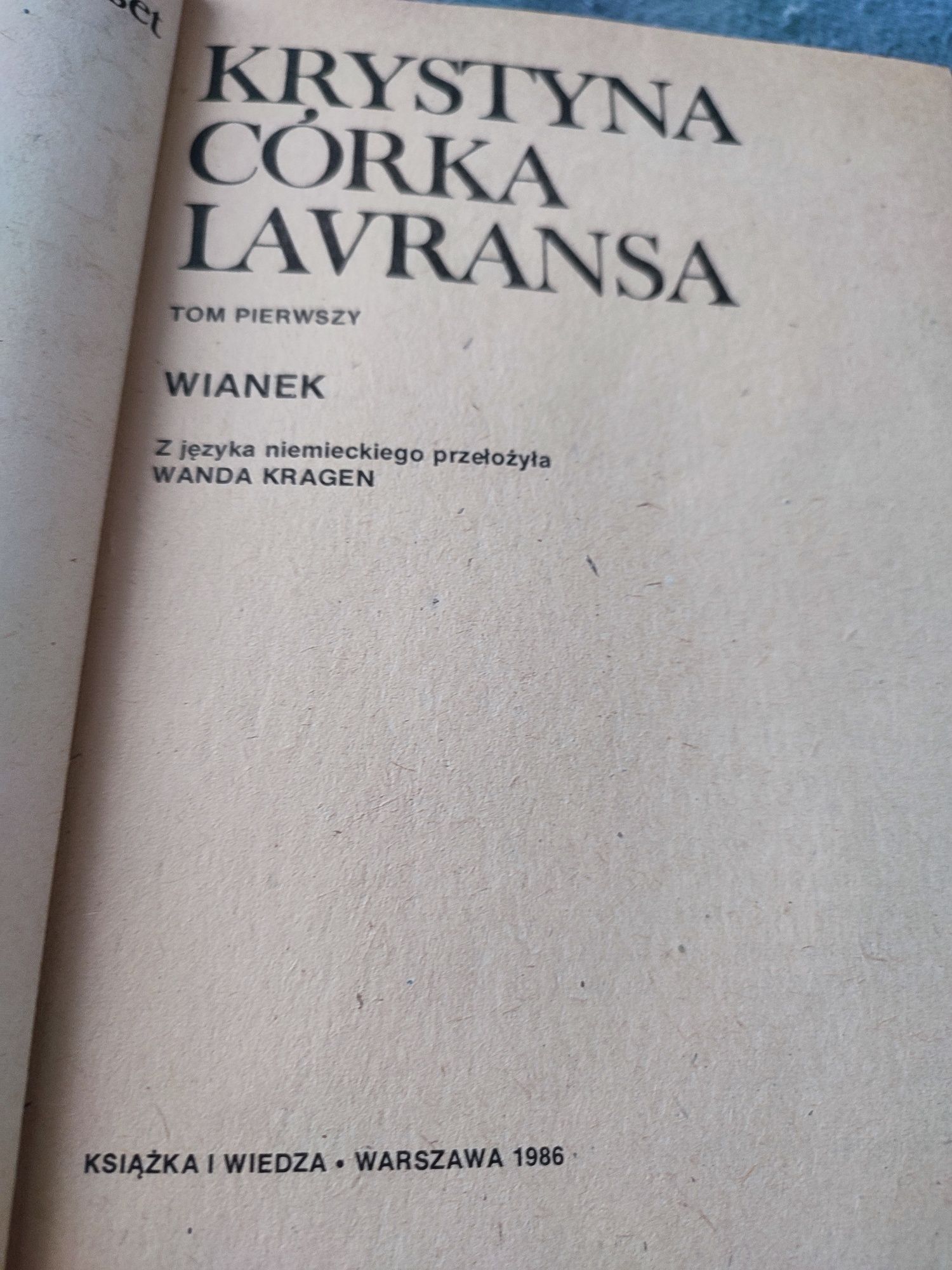 Sprzedam książkę Krystyna córka Lavransa.
