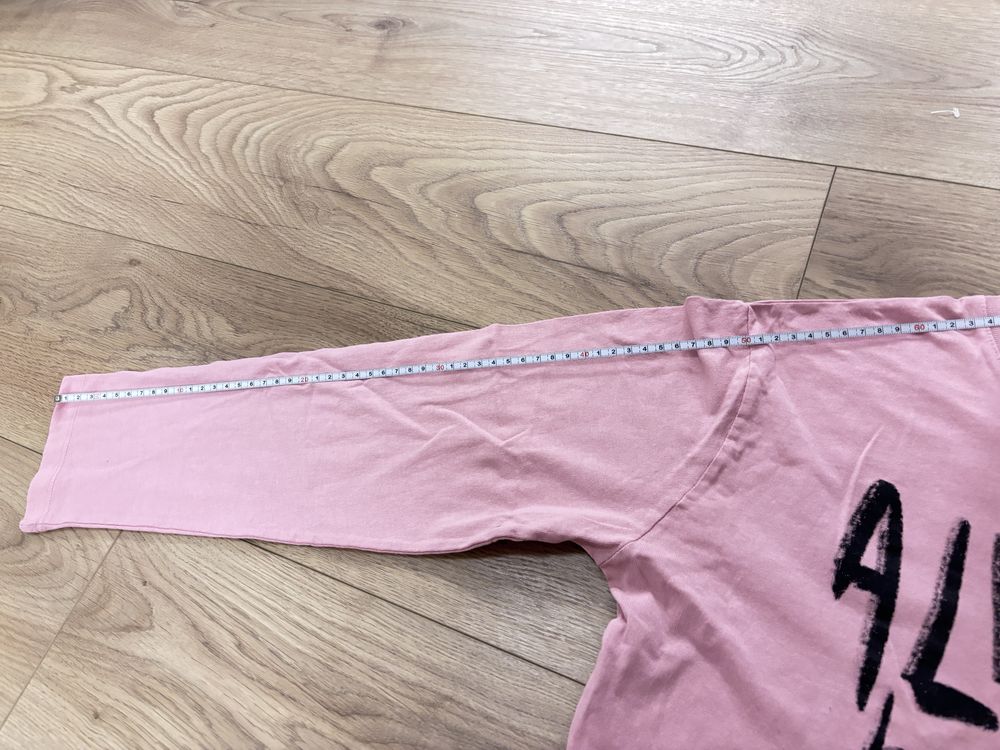 Кофта ZARA нова S котон дівчача жіноча лонгслів футболка рожева напис