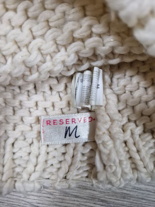 Czapka dziewczęca i komin komplet kremowy zima Reserved rozmiar M