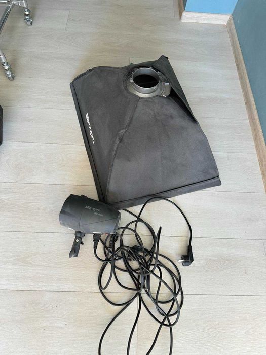 Студійний спалах Mircopro mq-200 + софтбокс