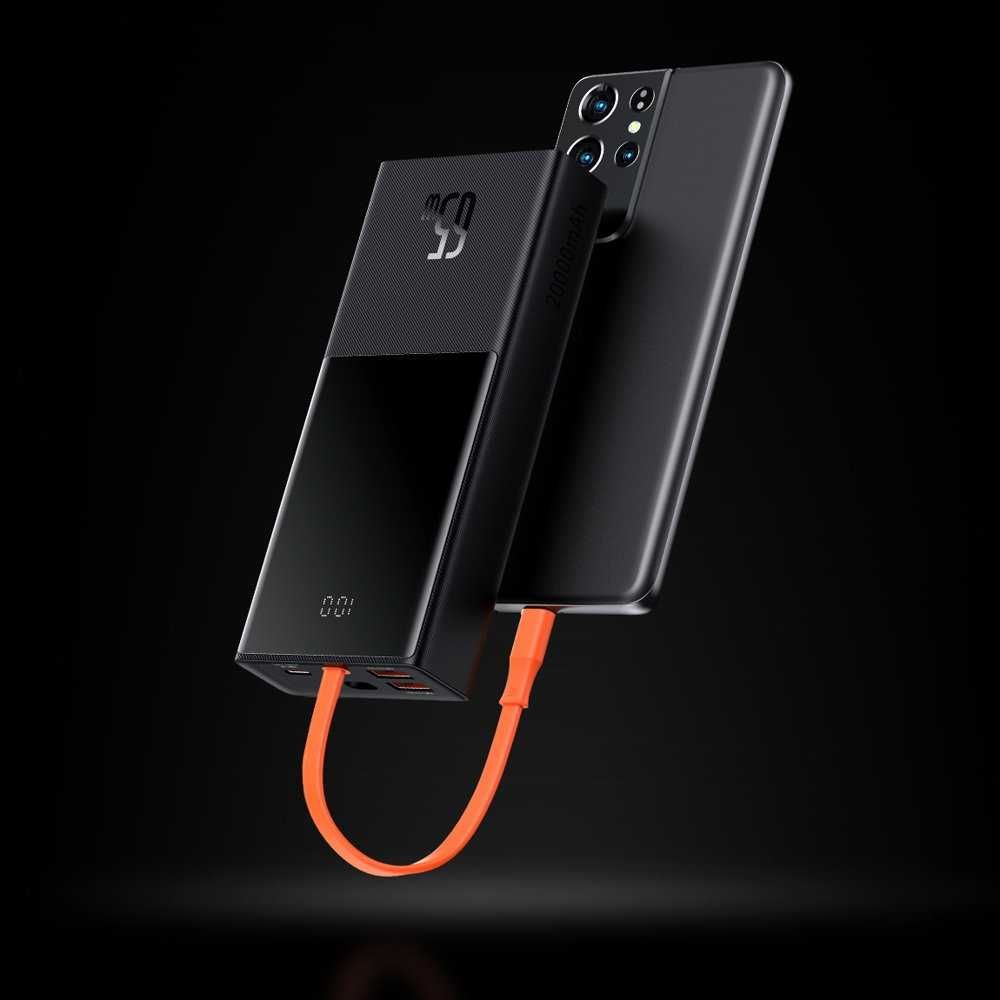 повербанк Baseus Elf Digital Display 65W 20000mAh Black