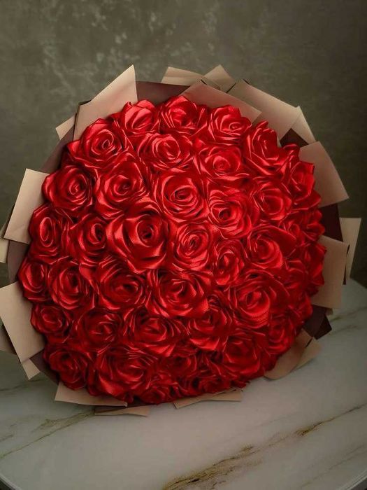 Букети з атласної стрічки/букеты из атласных лент