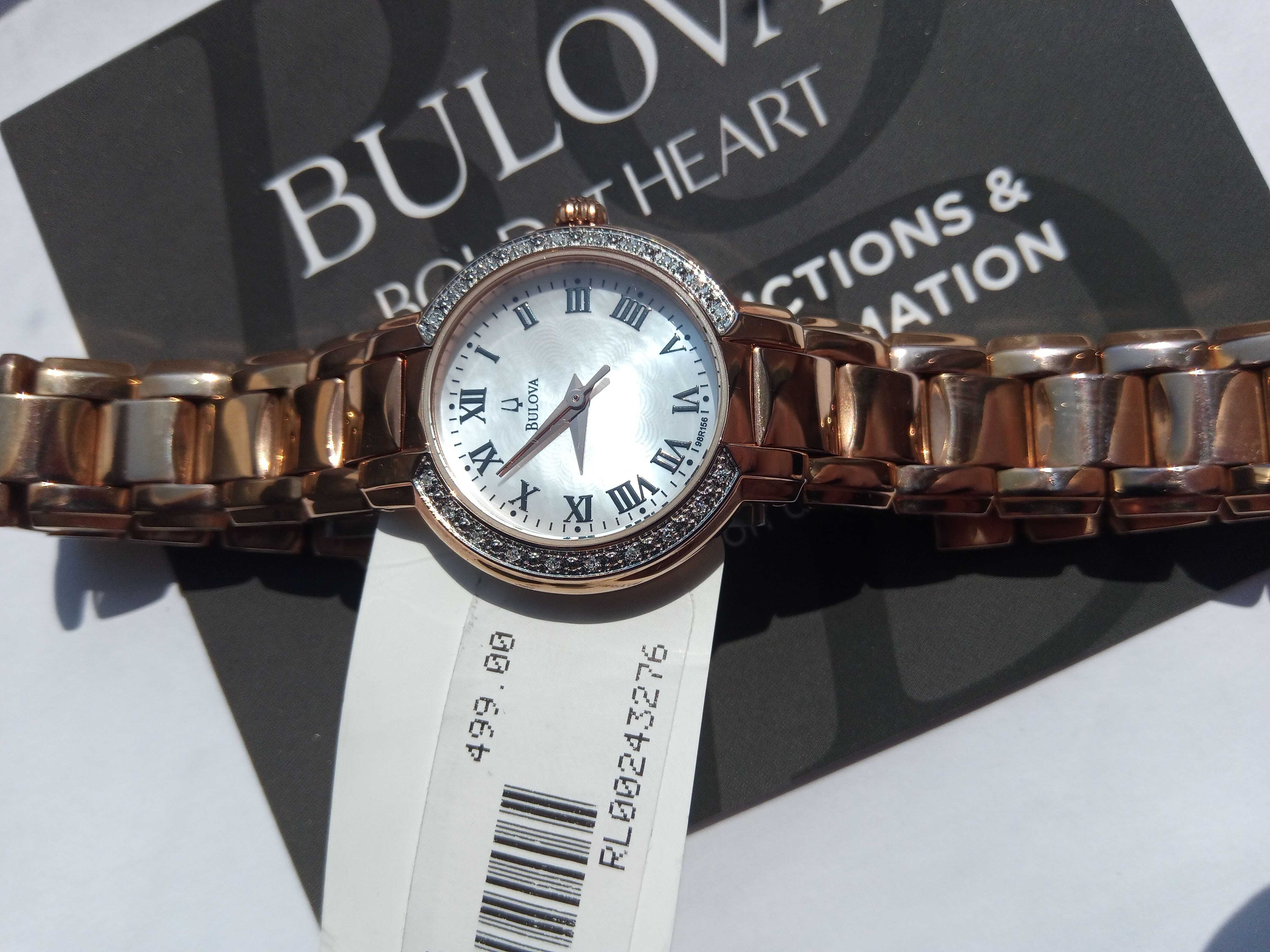 Шикарные женские часы - 20 бриллиантов Bulova 98R156, подарок РРЦ $499