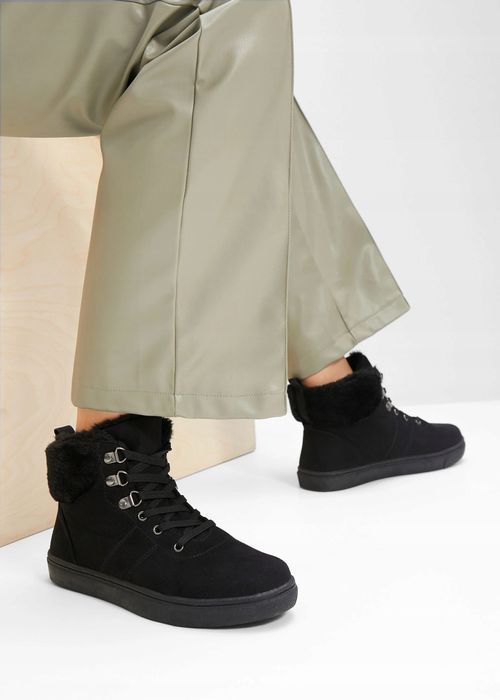 B.P.C botki damskie czarne eko zamsz ocieplane 43