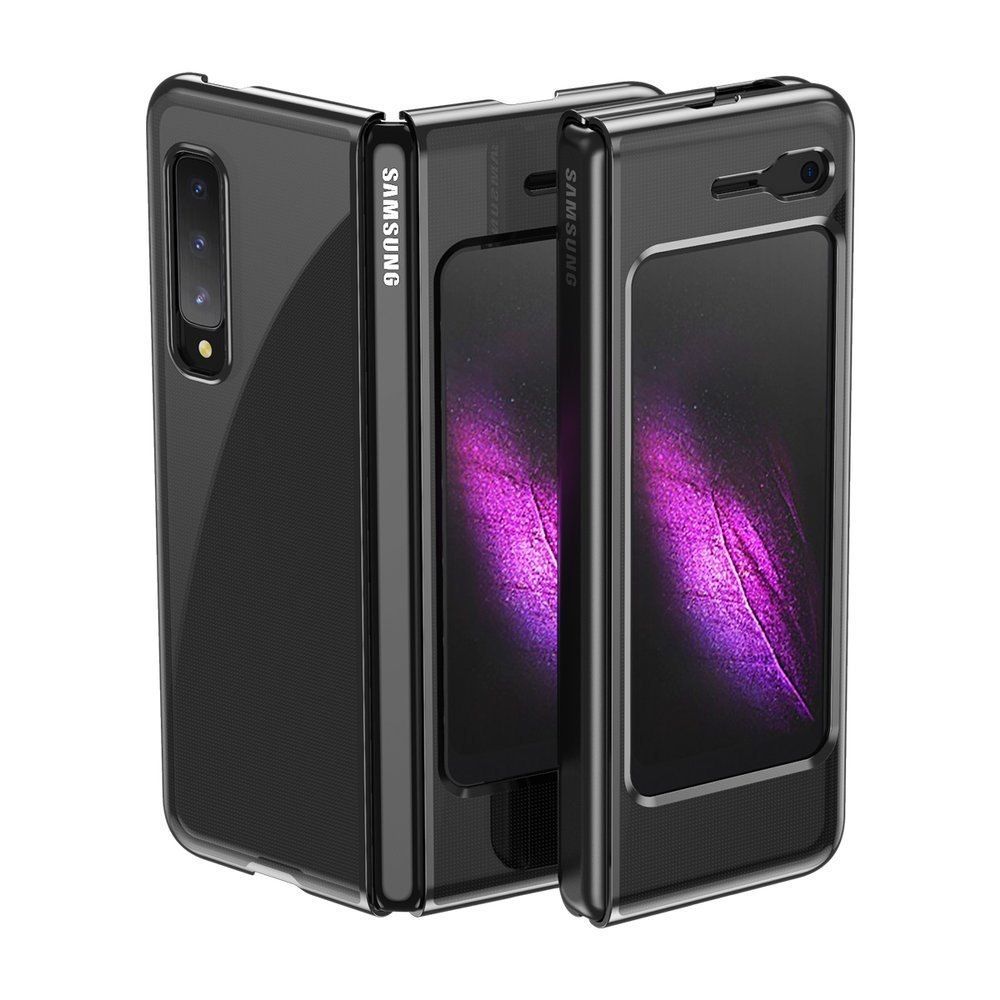 Etui Z Metaliczną Ramką Plating Case Do Samsung Galaxy Fold Czarny