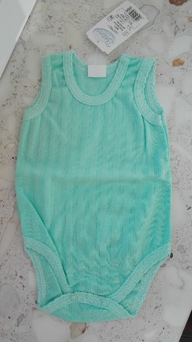 NOWE Body, rozmiar 68 (ramiączka, 100% bawełna) zielony, niebieski