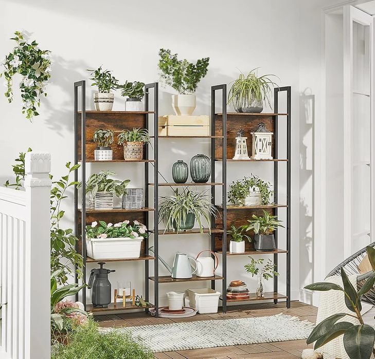 Vasagle Regał drabinkowy 14 półek metalowa rama styl  industrialny