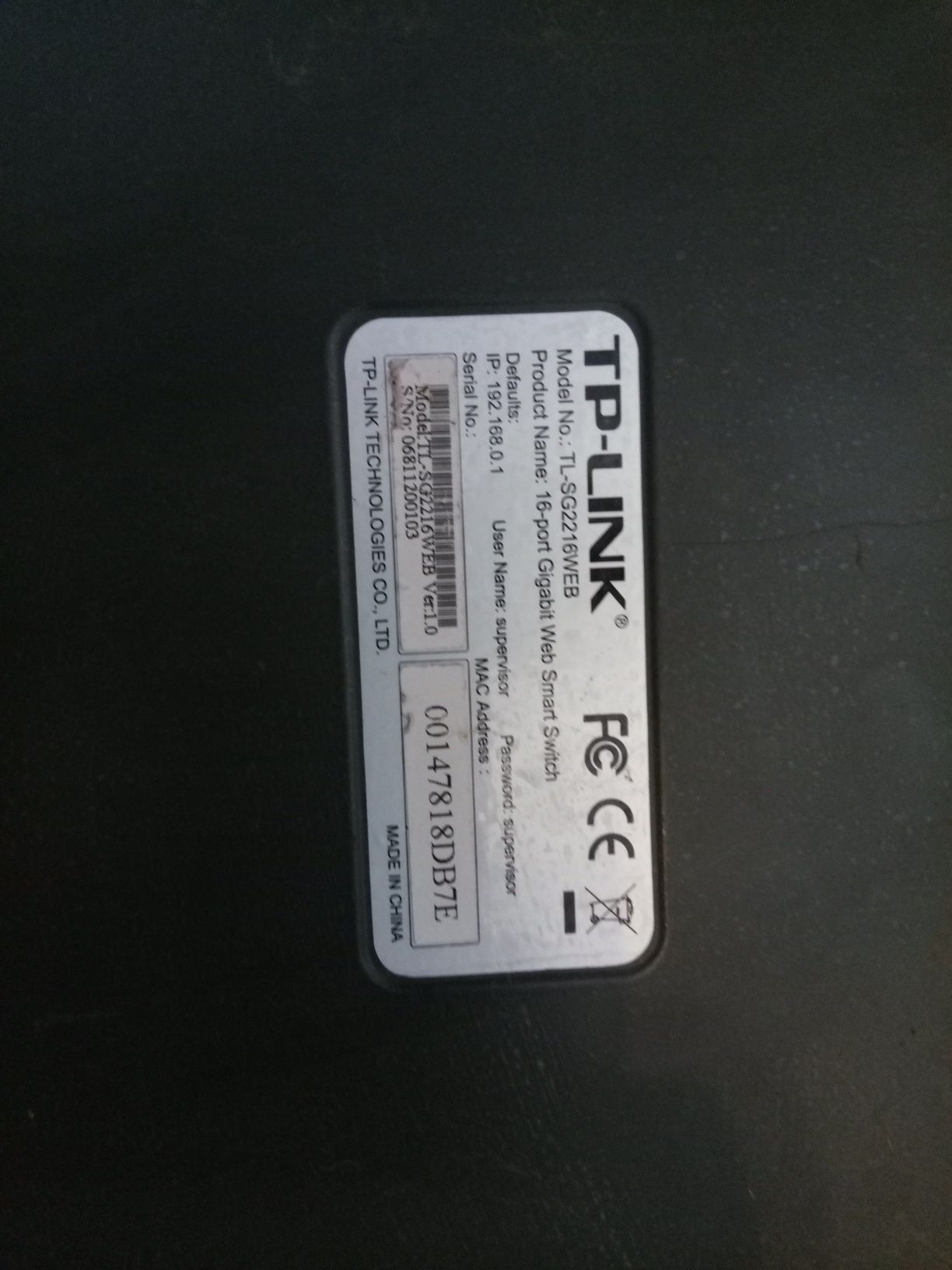 TP-LINK tl-sg2216web