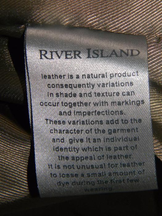 Мужская кожаная куртка-пиджак River Island p.M