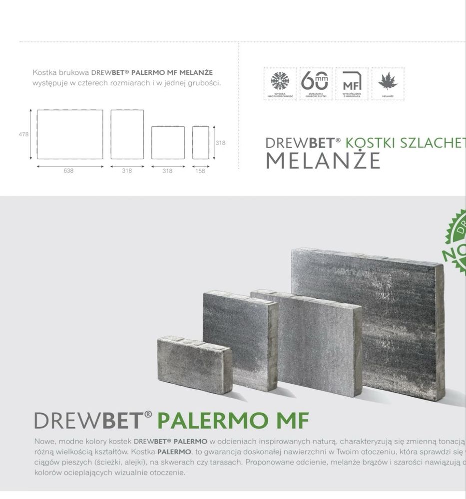 Kostka brukowa, Płytki tarasowe Drewbet Palermo ponad 90m2 na paletach