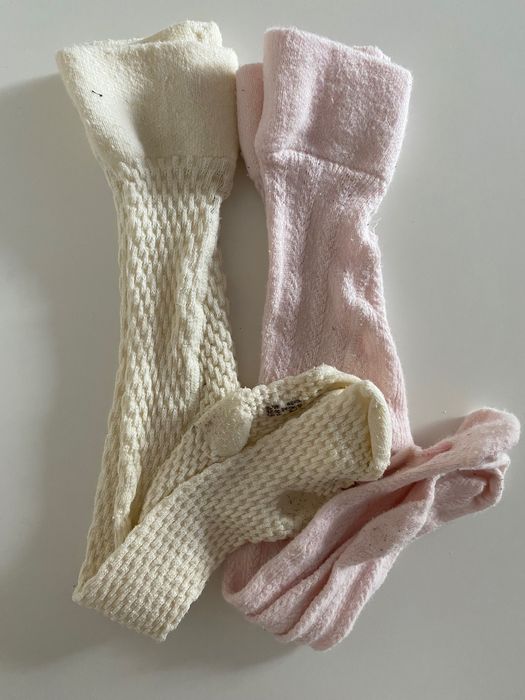 Kremowe różowe rajstopy rajtki Lupilu rozm 62/68