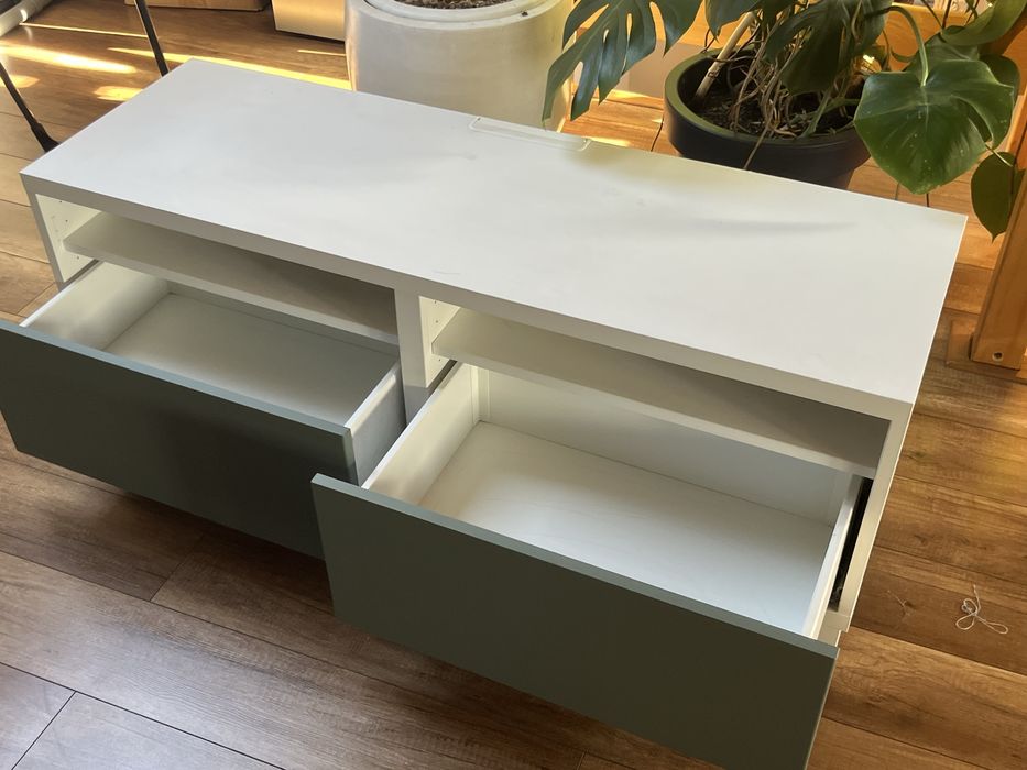 Szafka TV IKEA BESTA zielona 140x42x38
