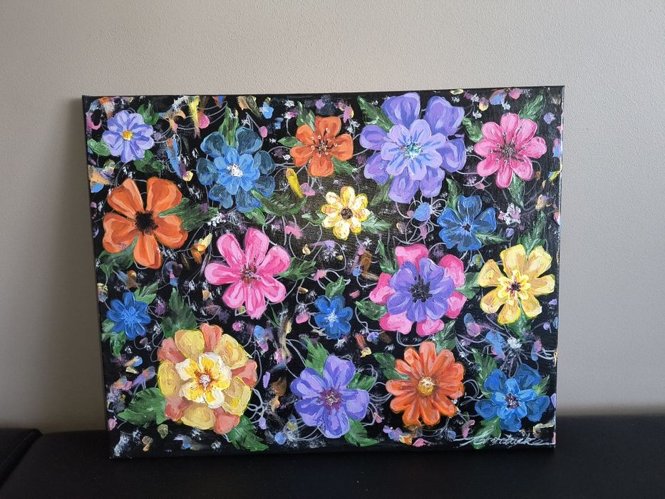 Akryl na płótnie - KWIATY