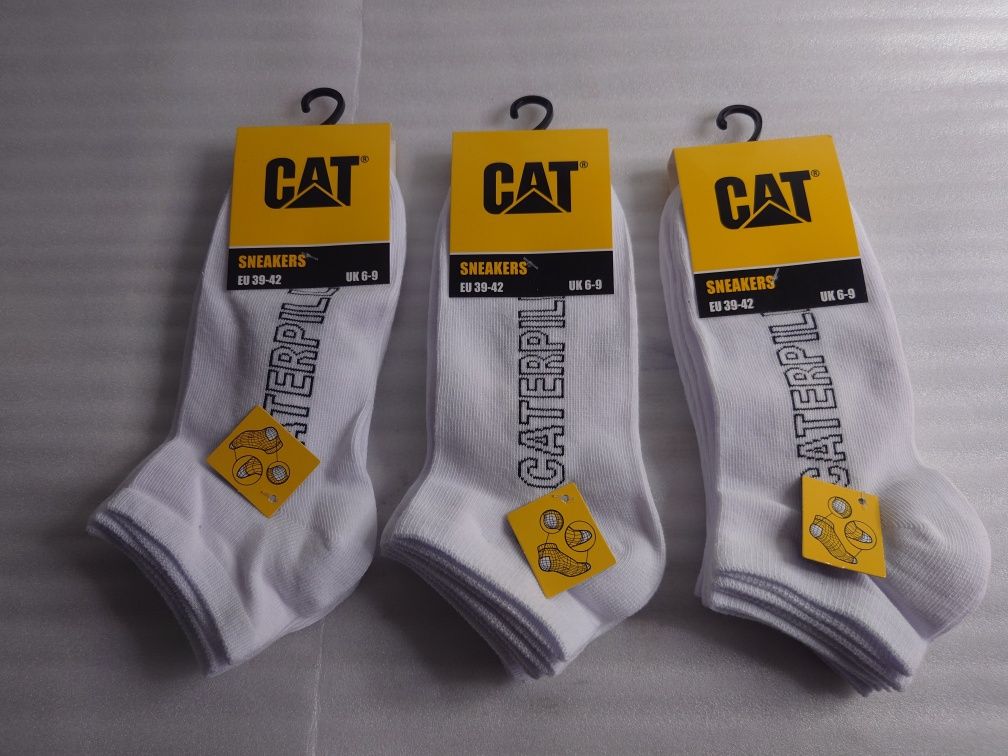 Skarpetki stopki CAT białe krótkie do kostki Caterpillar 39-42 3 pary