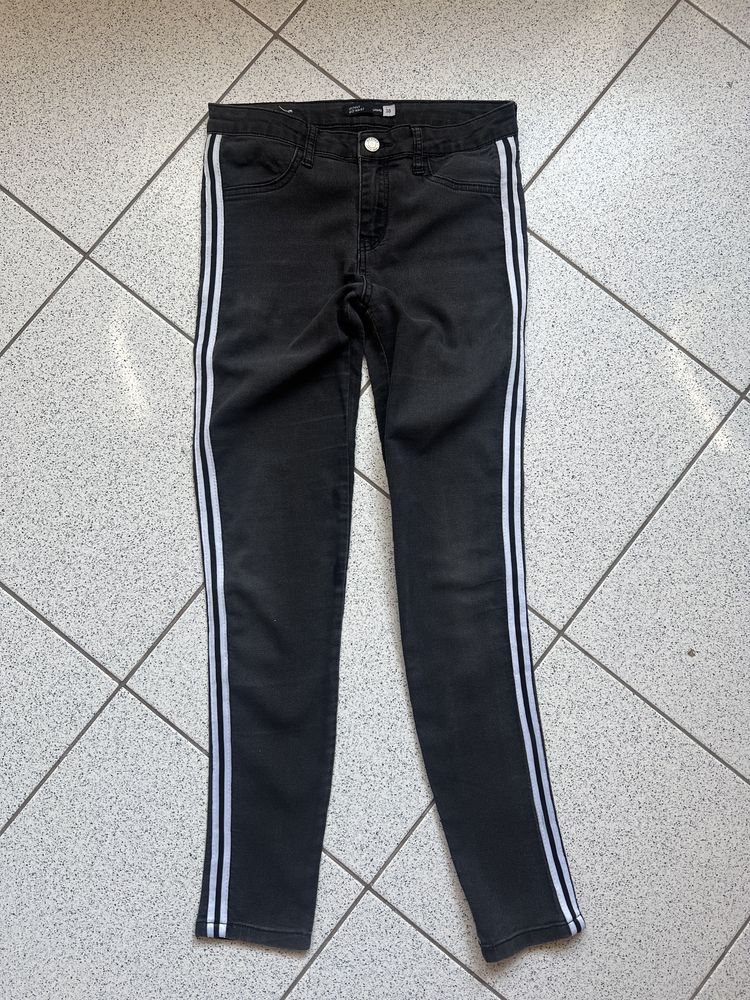 Jeansy Sinsay M 38 rurki czarne jeansowe jeans spodnie lampasy