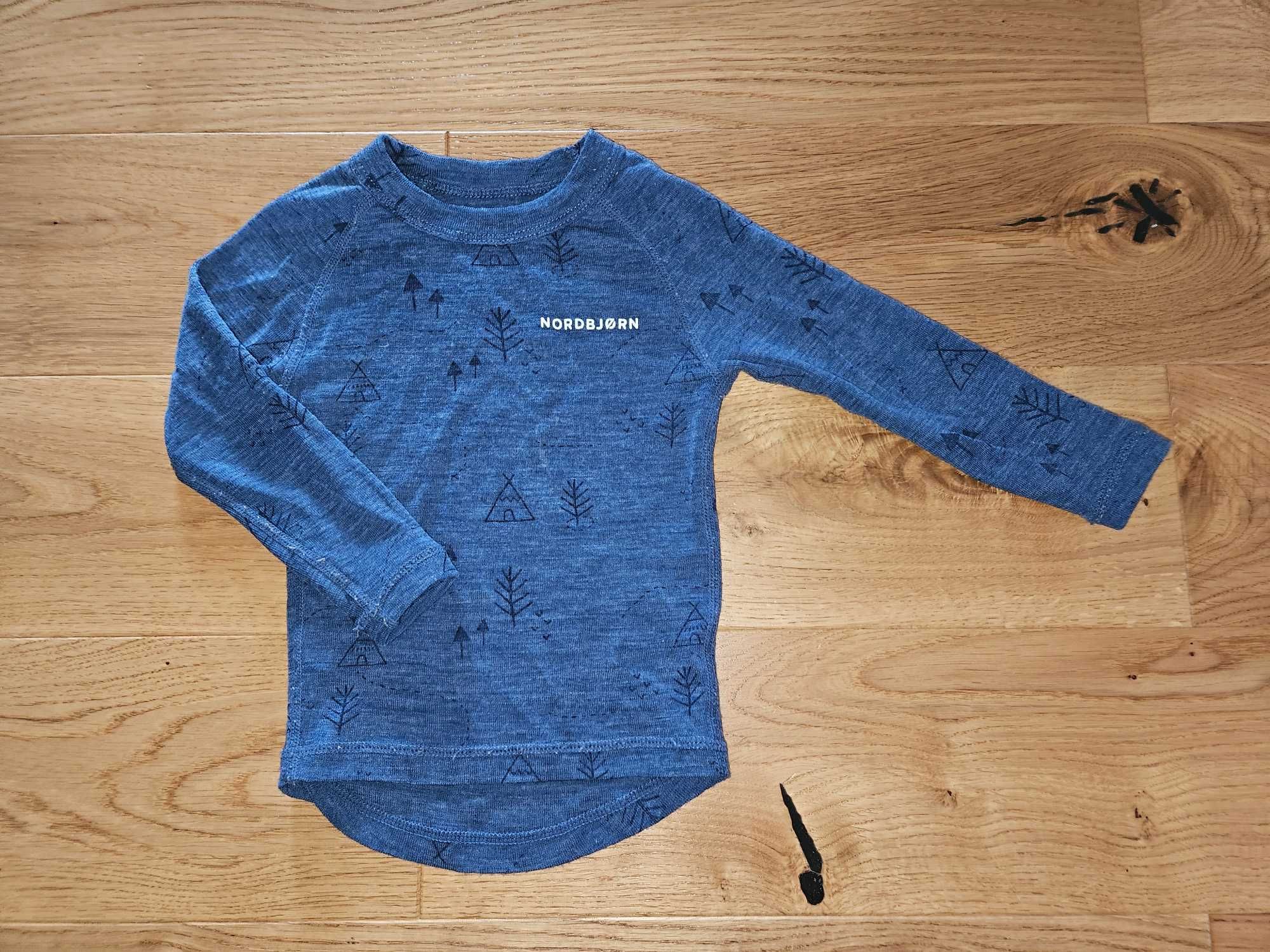 Bluzka długi rękaw nordbjorn merino woll 100% wełna merino granatowa