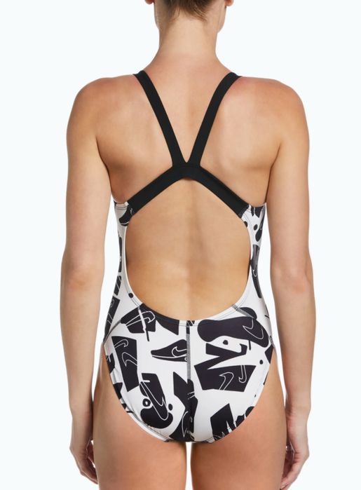 Купальник суцільний жіночий Nike Multiple Print Fastback чорний