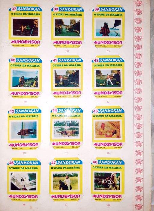 Caderneta Sandokan Transparências  1a serie Mundovisor 1977