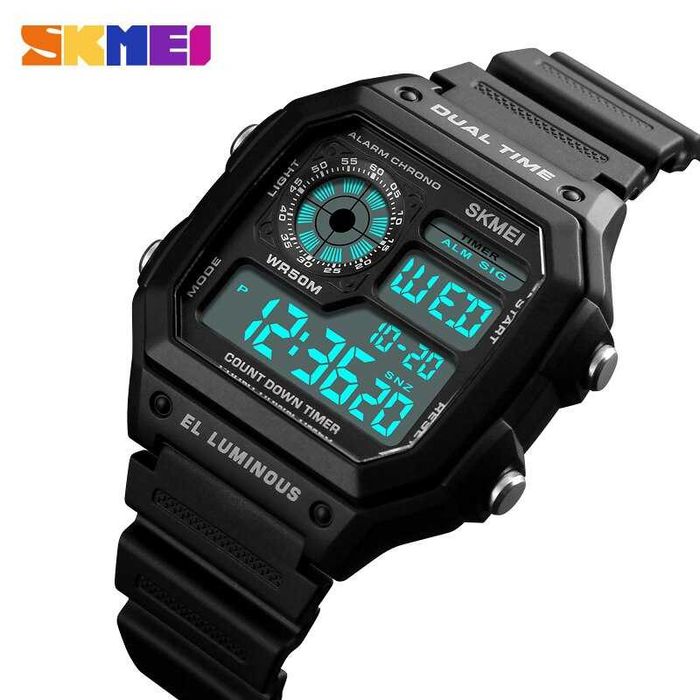 Zegarek elektroniczny Skmei cyfrowy retro sportowy wodoszczelny WR50