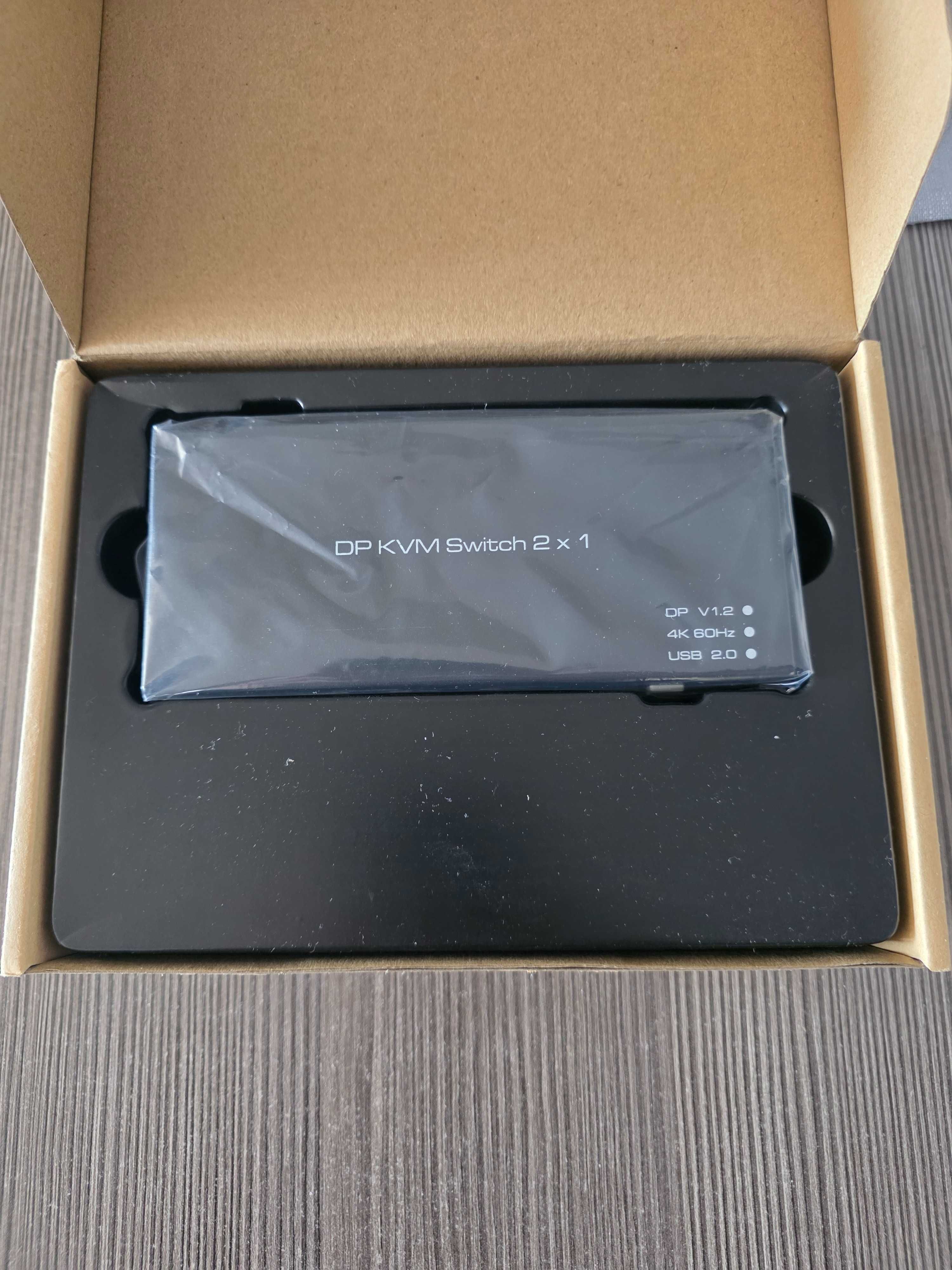 DP KVM Switch 2x1 4K 60Hz DP v1.2 USB 2.0