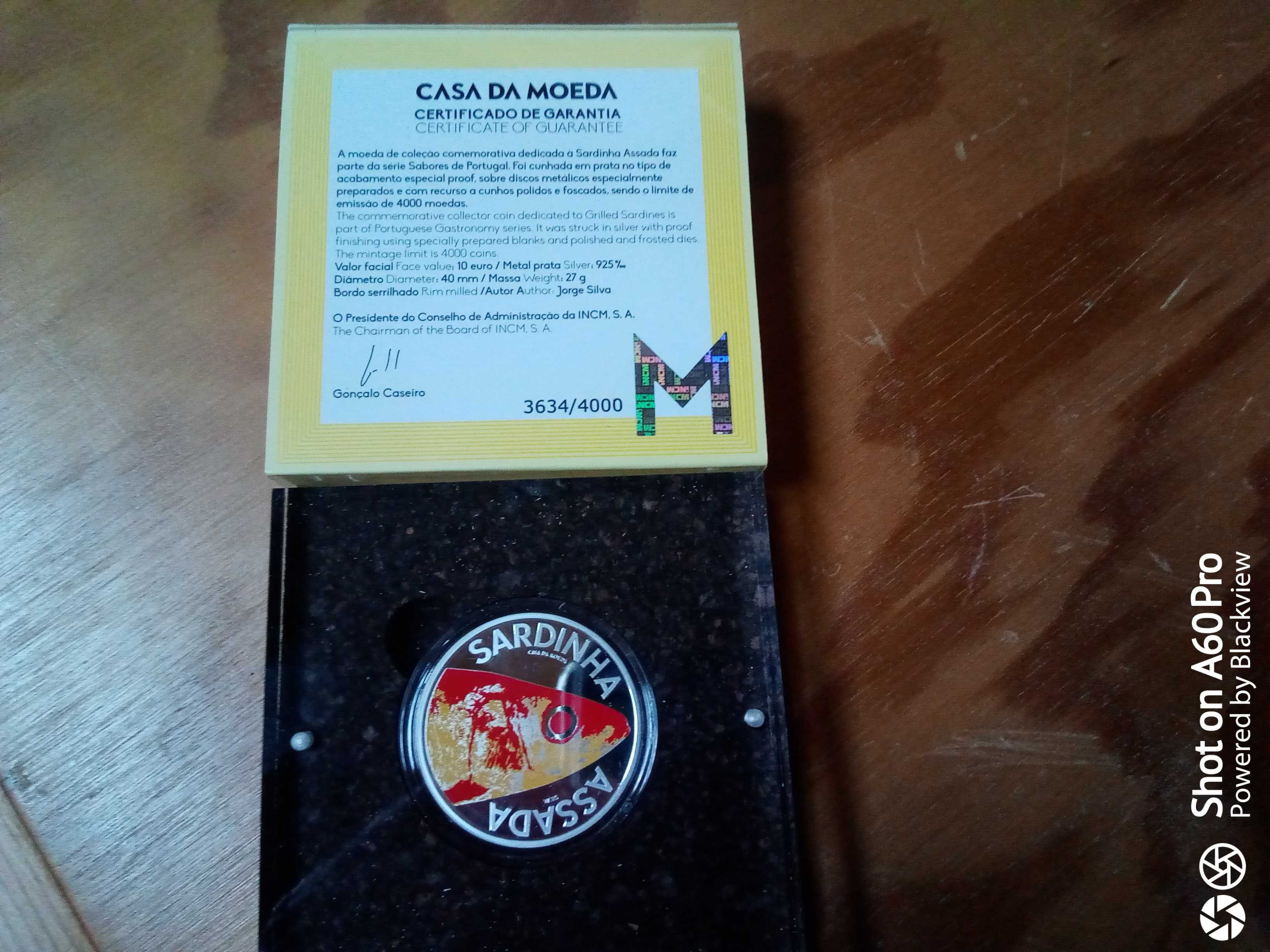 Moeda de 10€  de Prata Proof Sardinha Assada