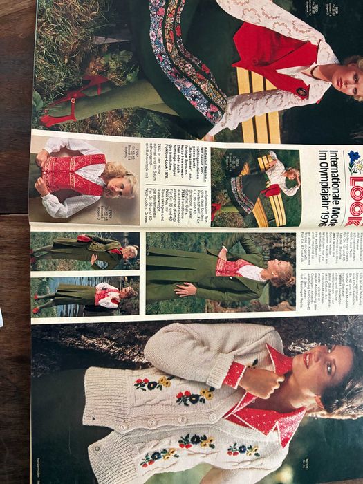 Styczeń 1976 Burda magazyn mody z wykrojami wzorami w niemieckim