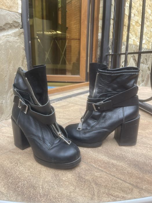 Ботинки на меху кожа