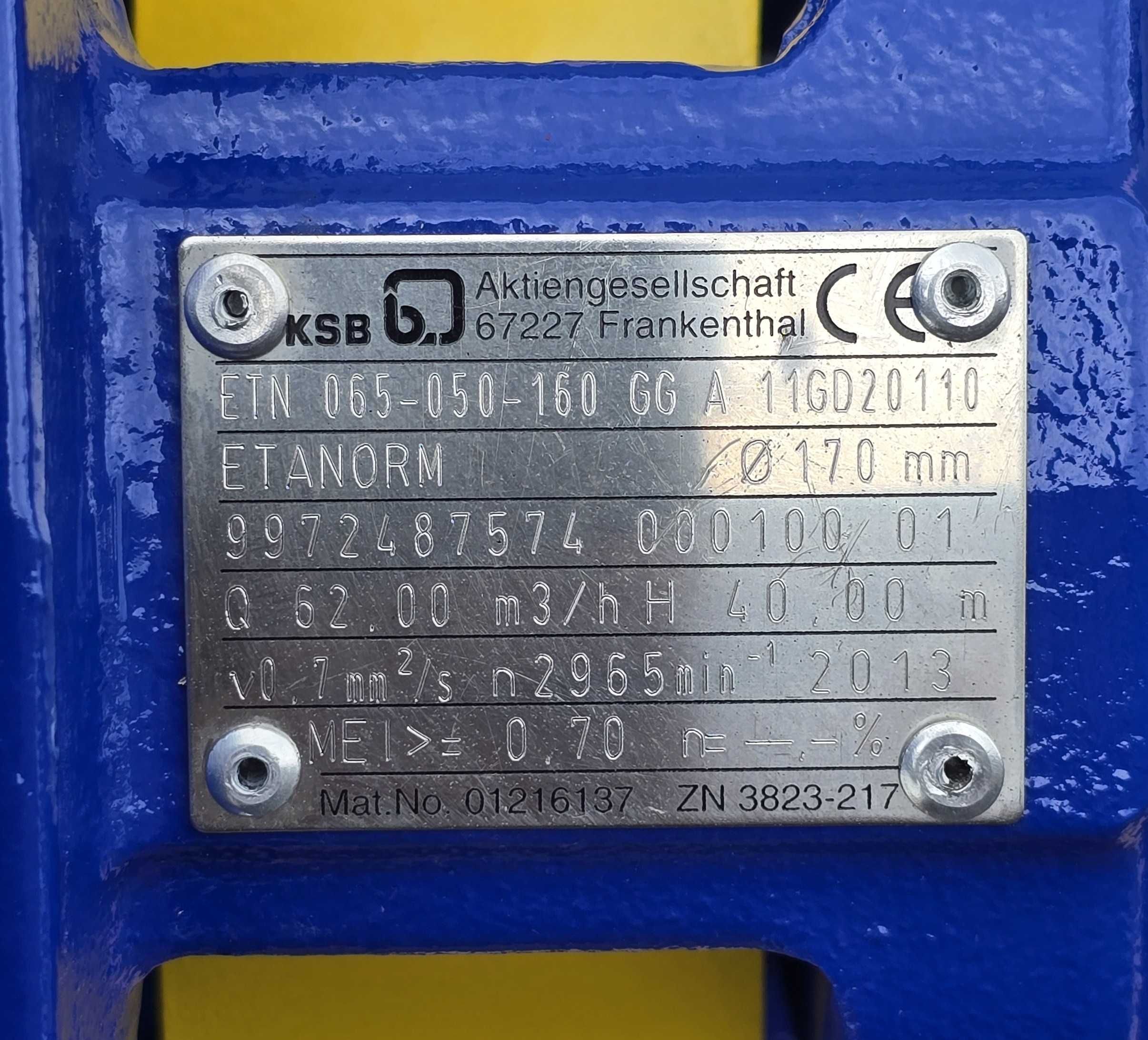 Pompa Wody KSB ETN Oleju Glikolu Wirowa Nawadniania Deszczowni Basenu