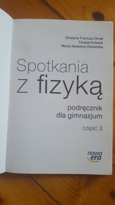 Nieużywany podręcznik Spotkania z fizyką 3 Nowa Era gimnazjum