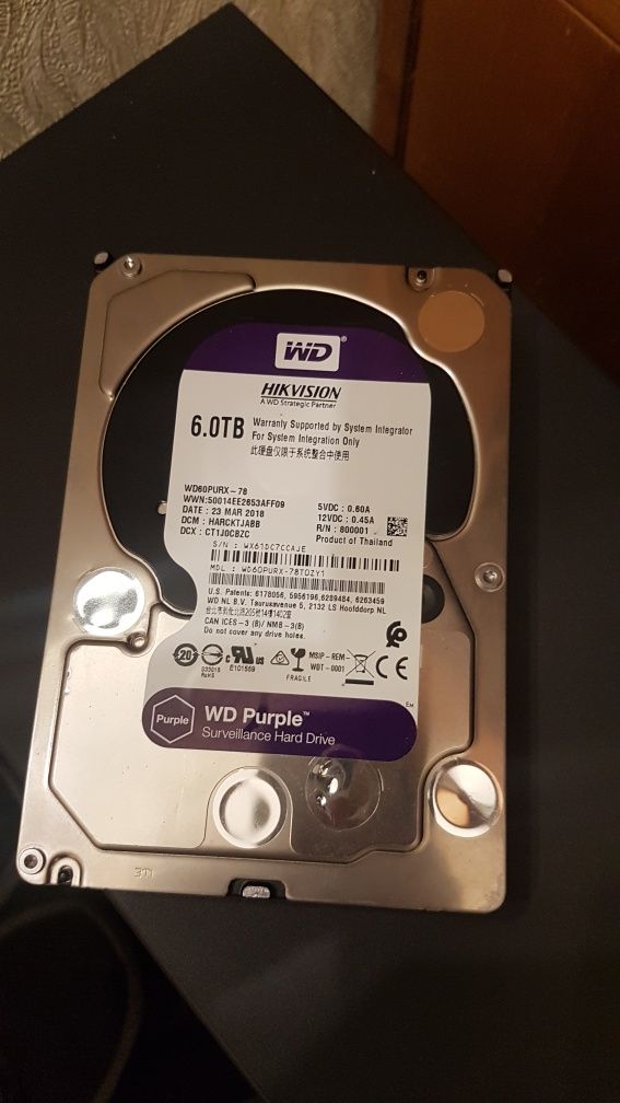 Жорсткий диск SATA 3,5' WD 60PURX-78, 6 TB