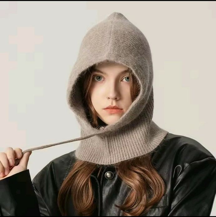 Капор шапка-капюшон шерстяна жіноча