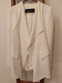 Blazer novo, ZARA, tecido fluido, em branco / Marfim, tamanho M