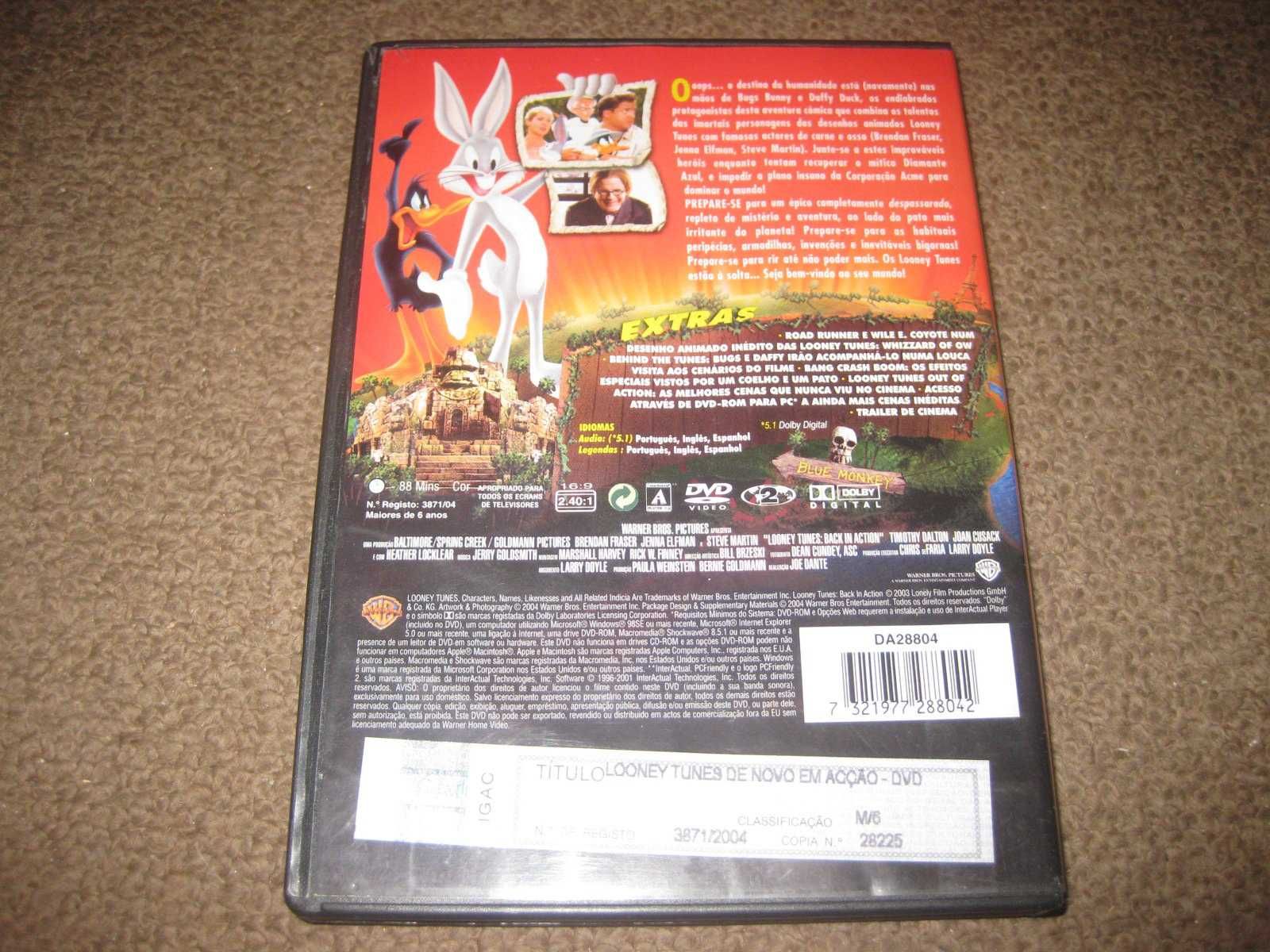DVD "Looney Tunes: De Novo em Acção" com Brendan Fraser/Raro!