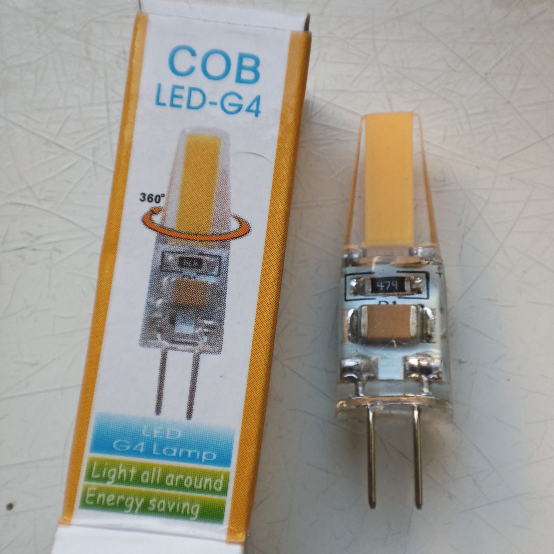 Лампа світлодіодна LED COB G4 warm white 220V