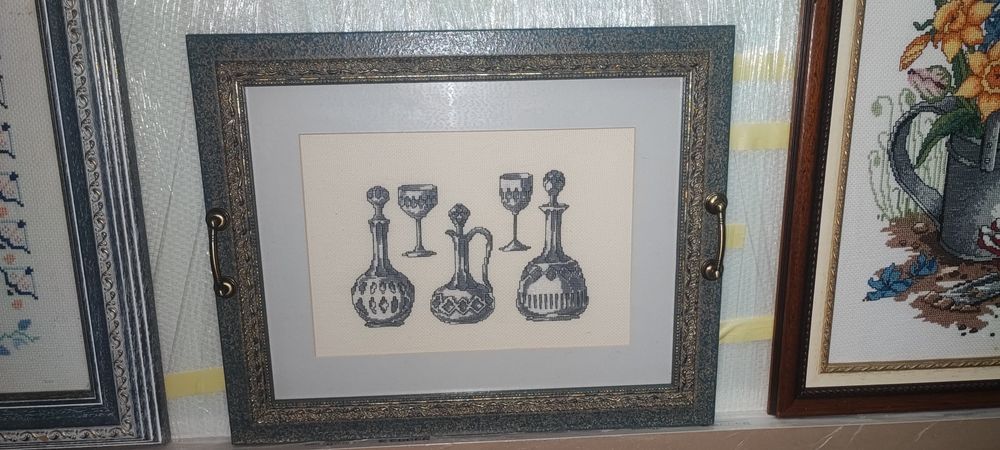 Quadro tabuleiro em ponto cruz