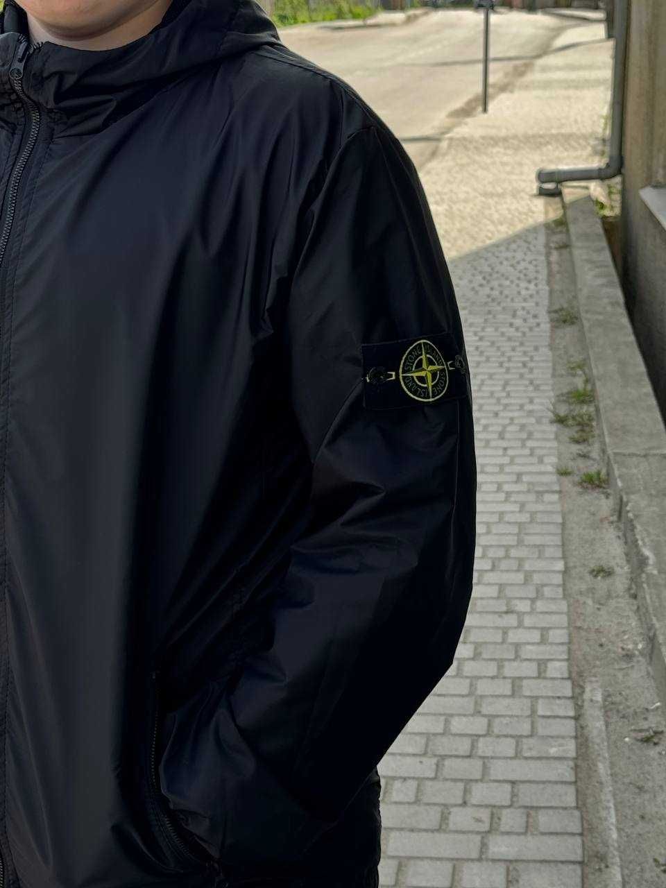 Стонік кофта чорна / Stone Island ветровка мужская новая / XS S M L XL