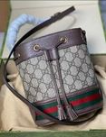 Gucci Ophidia Bucket BagGG Supreme Mini Beige/Ebony