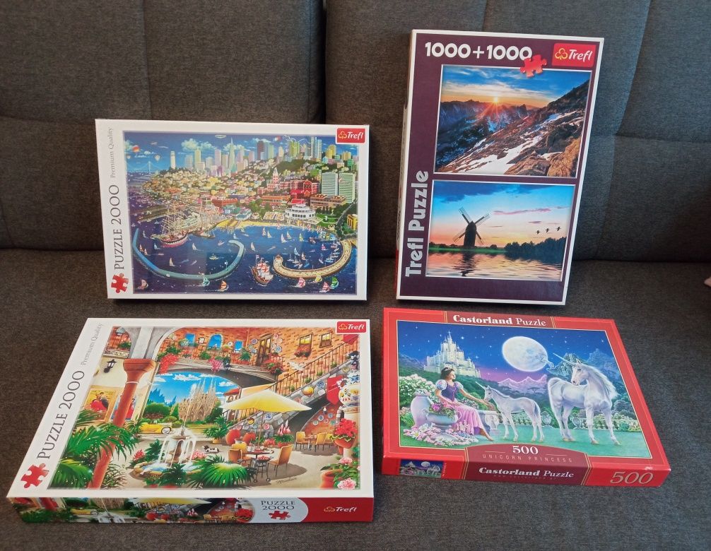 zestaw - puzzle 2000, 1000, 500 el. nowe i używane, gratisy