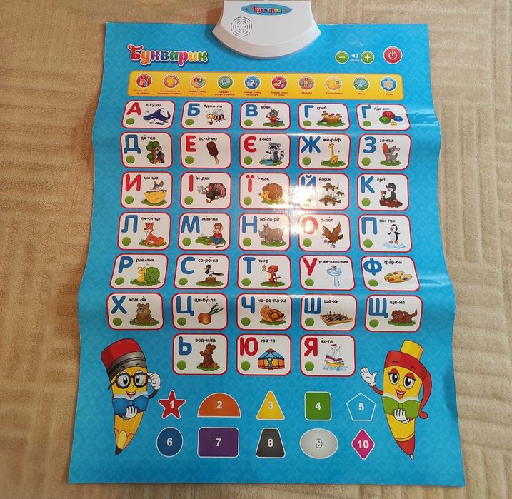 Інтерактивний букварик Limo плакат Абетка коврик алфавіт англійська