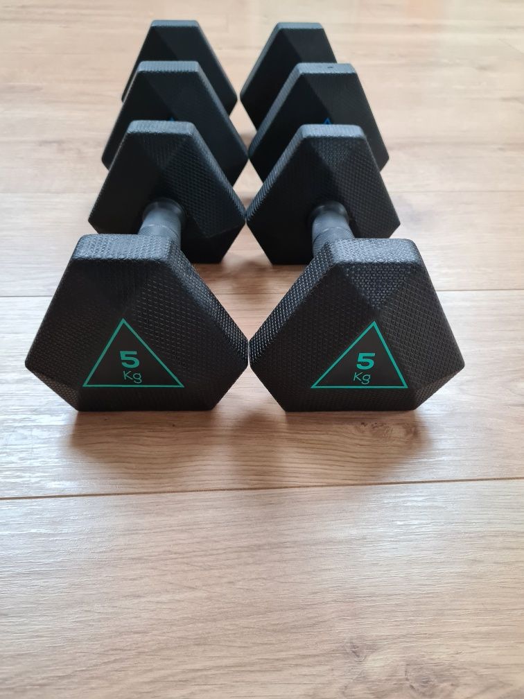 Hantle Corength Decathlon gumowane 2x7,5 kg  2x5kg