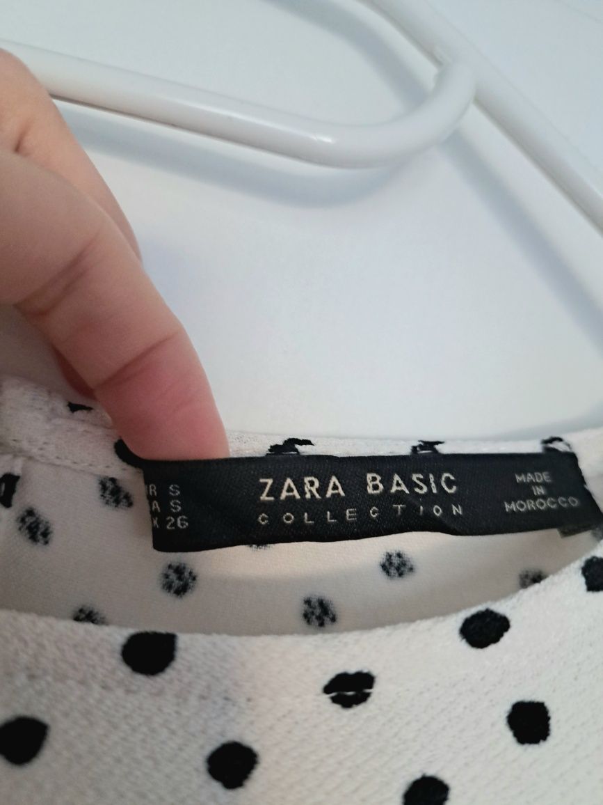 Elegancka biała bluzka Zara, bluzeczka w kropeczki 36 zara woman